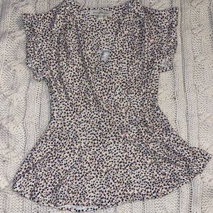 Size small Monteau floral blouse with tie around waist
